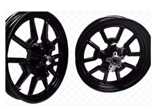 Black powder coated lowrider wheels complete with bearings installed. Mount wheels
